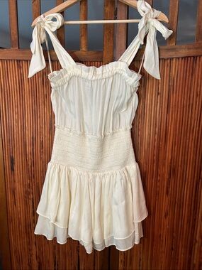 Chelsea & Violet Cream Tie-Shoulder Romper